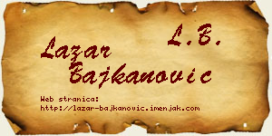 Lazar Bajkanović vizit kartica